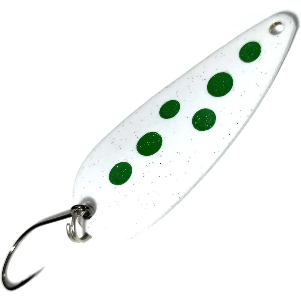 Troutwerk Spoon 4cm 5g Weiß/Grüne Punkte
