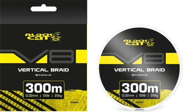 Black Cat V8-Line 0.32mm 25kg 300m Green/Yellow