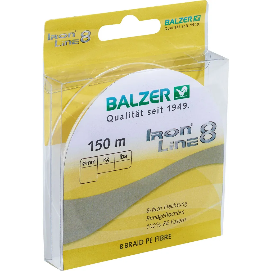 Balzer Iron Line 8 Geflochtene Schnur 0.27mm 27.5kg Gelb