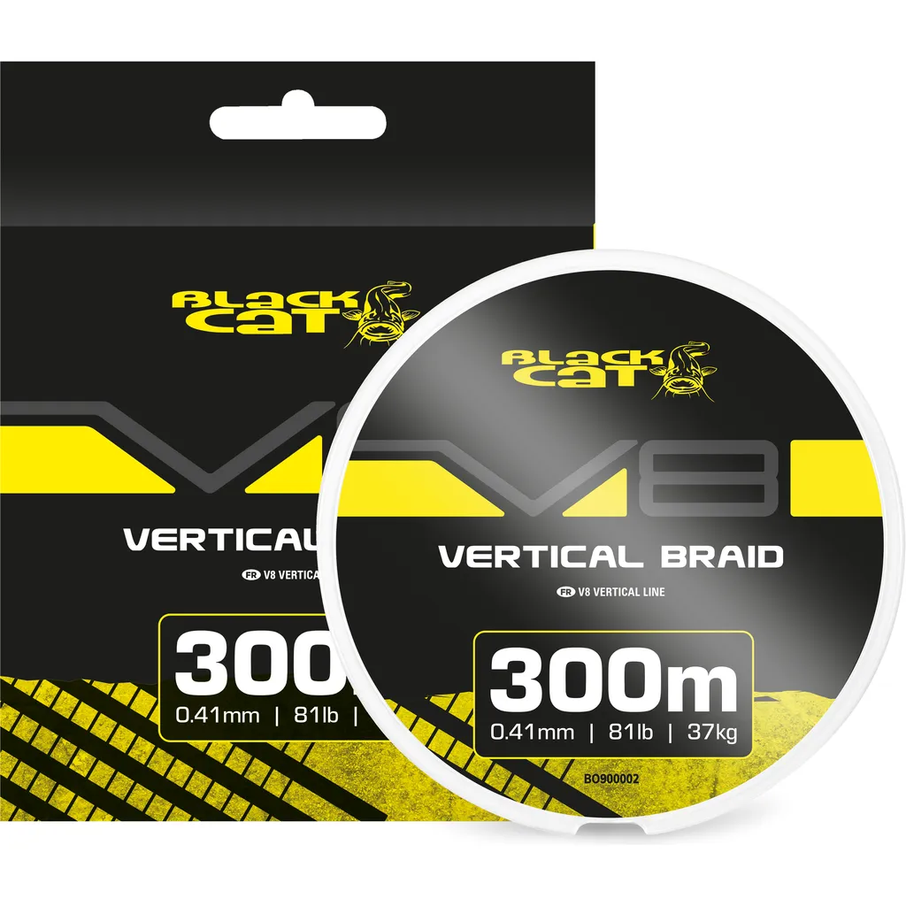 Black Cat V8-LINE Geflochtene Angelschnur 0.41mm 37kg 300m