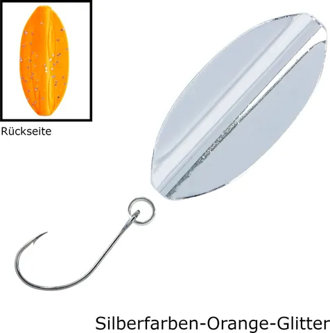 Balzer Metallica Inliner Spoon 2.5cm 1.9g Silberfarben-Orange-Glitter