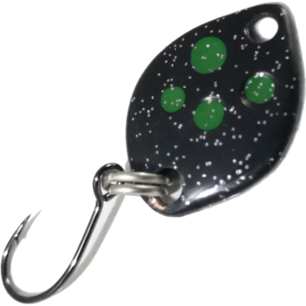 Troutwerk Spoon Blinker Schwarz/Grüne Punkte