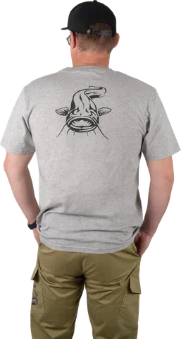 Black Cat Grey Marl T-Shirt Small