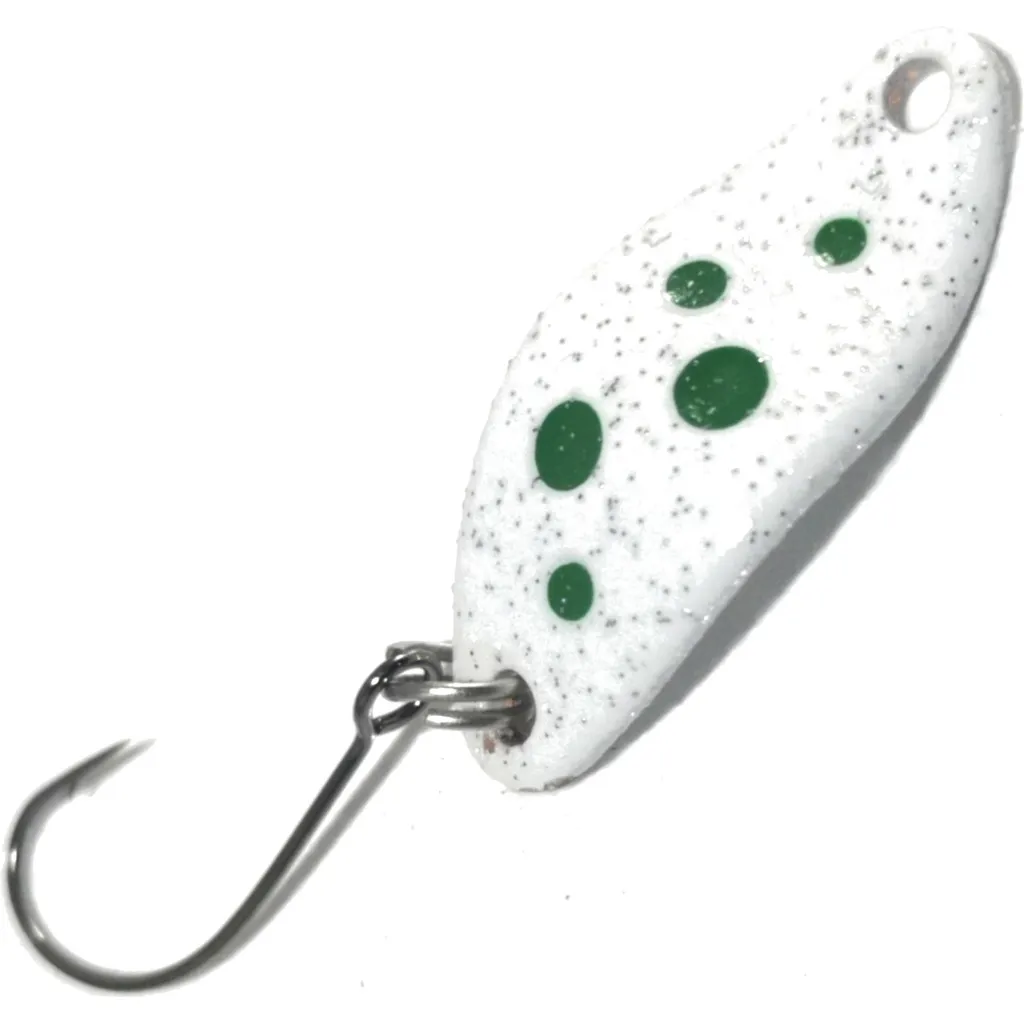 Troutwerk Spoon 1.5g 2.3cm Weiß Grüne Punkte