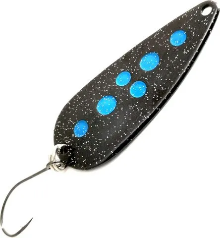 Troutwerk Spoon 4cm 5g Black/Blue Dots Single Hook