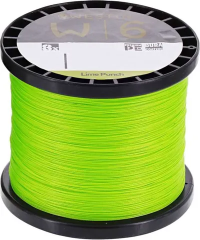 Westin W6 Braid 8 Braided Line 1500m 0.26mm 17.2kg Lime Punch