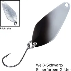 Balzer Spoon Searcher 2.1g Weiß-Schwarz/Silberfarben Glitter