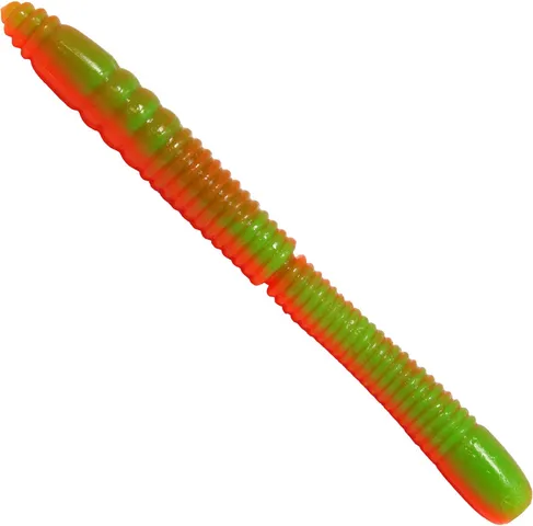 FTM Omura Baits Wurmy Käse Gummiköder 6.5cm 15.8g Dunkelgrün / Dunkelorange