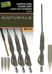Fox Edges Naturals Copper-Core Power Grip Lead Clip Leaders 75cm 22.68kg Lead Clip