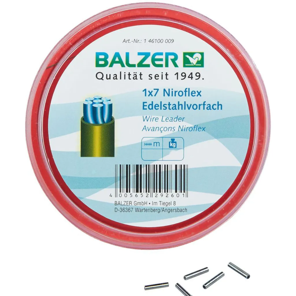 Balzer 1x7 Niroflex Spule Vorfach und Zubehör 10m 12kg