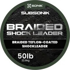 Sonik Braided Shock Leader 22.6kg 100m Olive Green