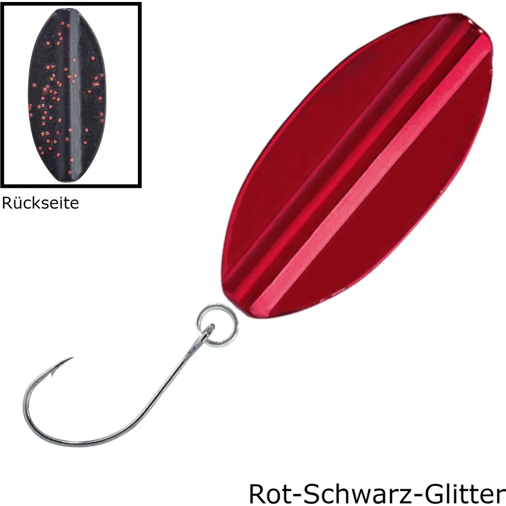 Balzer Metallica Inliner Spoon 3,5cm 3.5g Rot-Schwarz-Glitter