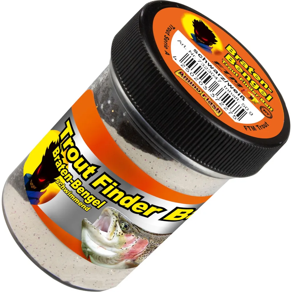 FTM Forellenteig schwimmend Braten Bengel Boilie & Karpfenköder 50g Schwarz-Weiß