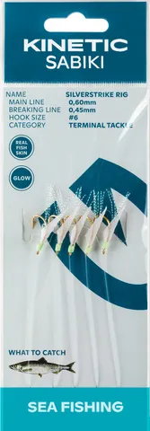 Kinetic Sabiki Silverstrike Ready-made Rigs #4 130cm 0.60mm 0.45mm