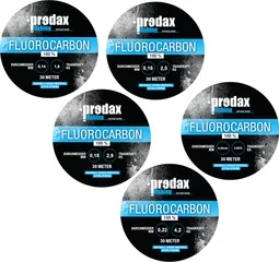 Predax Fluorocarbon Schnur 5x30m 0.14–0.22mm 1.9–4.2kg Transparent