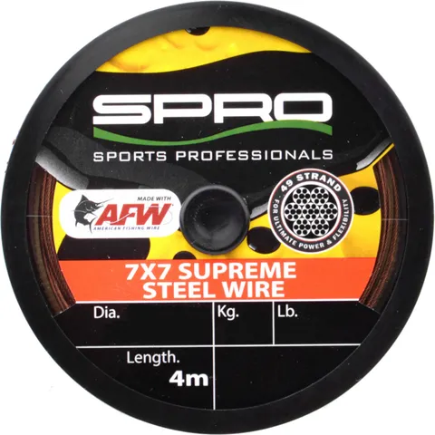Spro 7x7 Supreme AFW Steel Wire Leader 400cm 12kg 0.36mm