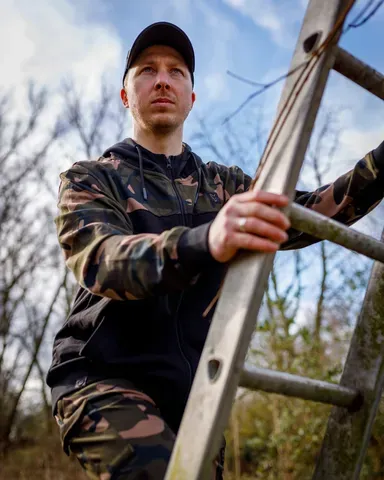 Fox LW Black Camo Split Zip Hoody M