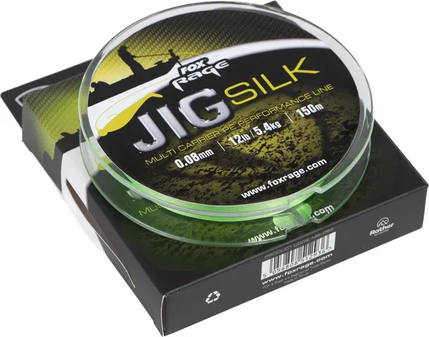 Fox Rage Jig Silk Braided Line 0.08mm 5.4kg 120m Fluro Green