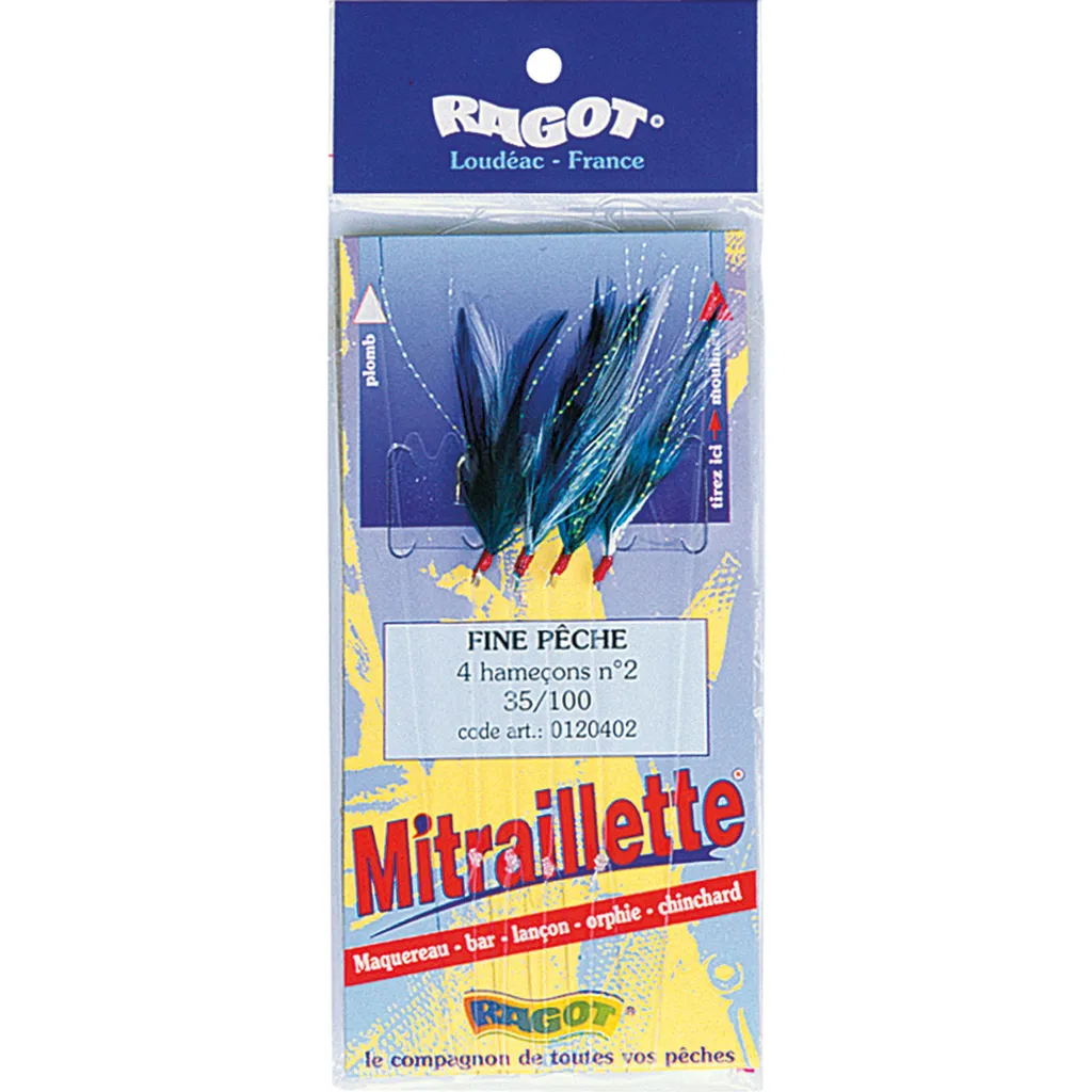 Ragot Mitraillette Fertigvorfach 5H1/0 #1/0 0,50mm Weiß Blau Schimmernd