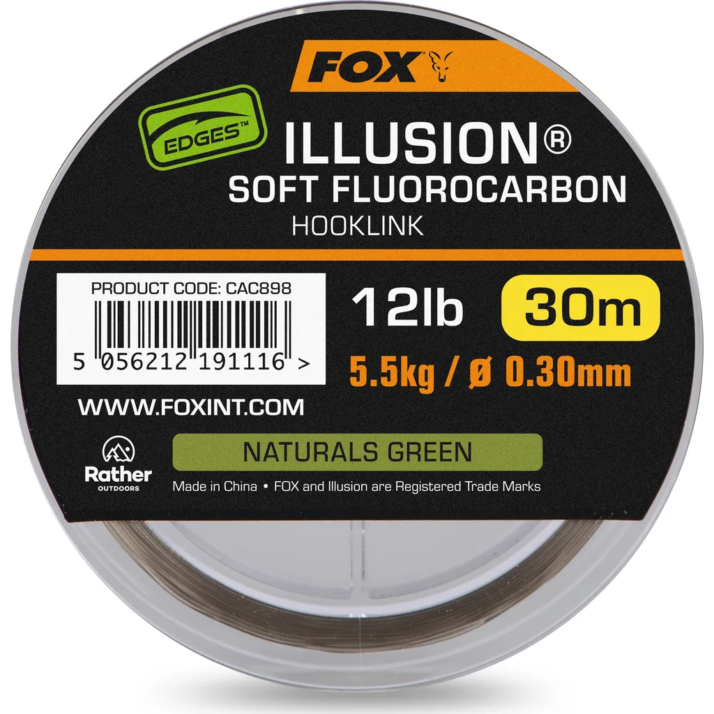 Fox Edges Illusion Soft Fluorocarbon Hooklink Fluorocarbon-Schnüre 0.35mm 7.3kg 30m