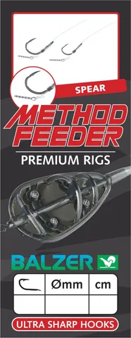Balzer Premium Method Feeder Haken mit Speer 10cm Ready-Made Rig #10 0.26mm