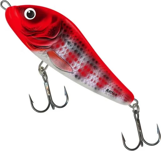 Salmo Rattlin Slider 8cm 20g Sinking Holo Red Head Striper