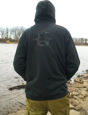 Black Cat Black Zip Hoody XXL