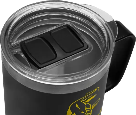 Black Cat Stainless Steel Thermal Mug 0.38l Clear Lid with Slide Opening