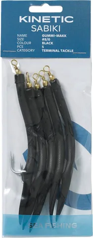 Kinetic Gummi-Makk Fertigmontagen #4/0 Black 5pcs