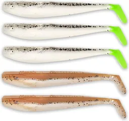 Quantum Q-Paddler Power Packs Gummiköder 10cm salt&pepper UV-tail + sand goby