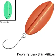 Balzer Metallica Inliner Spoon 2.5cm 1.9g Kupferfarben-Grün-Glitter