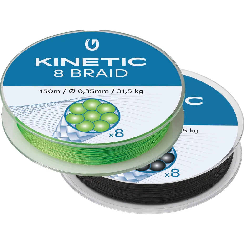 Kinetic 8-Braid 150m Black Geflochtene Schnur 0.14mm 11.5kg 150m