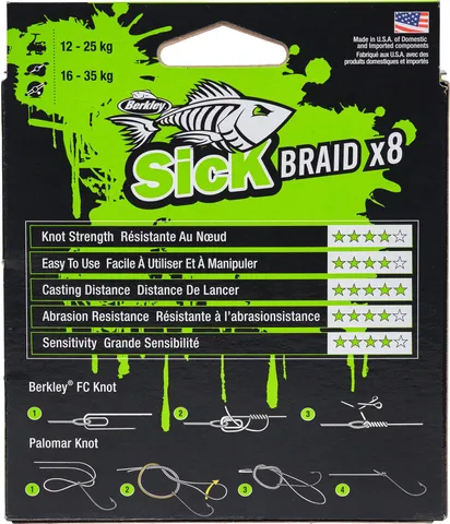 Berkley Sick Braid Braided Lines 0.12mm 11.2kg Red