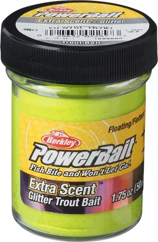 Berkley PowerBait Natural Glitter Forellenteig Chartreuse Glitter / Käse