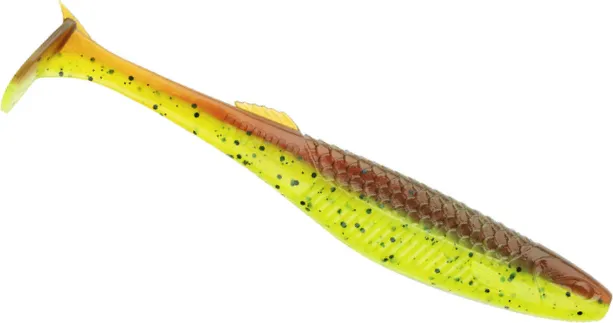 Rapala CrushCity The Kickman Softbaits 10cm 6.5g Motor Oil Chartreuse