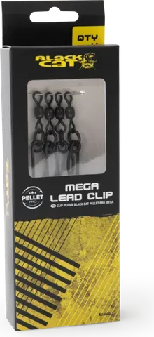 Black Cat Pellet Pro Mega Lead Clips 8cm Steel/Rubber