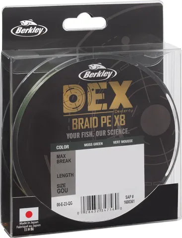 Berkley DEX x8 0.04mm 300m 4.1kg Moss Green