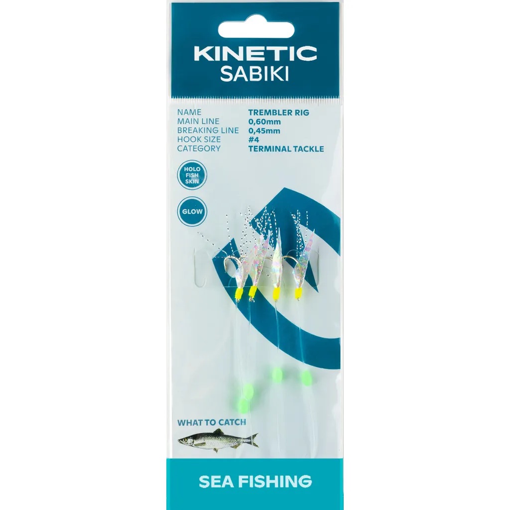 Kinetic Sabiki Trembler Fertigmontagen #4 130cm Holo Fishskin Pearl Flash