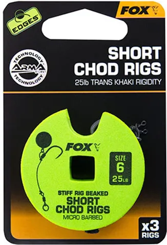 Fox Edge Armapoint stiff rig beaked Chod rigs Short #6 11.34kg