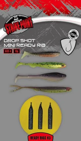 Fox Rage Drop Shot Mini Ready Rig 4 3pcs