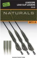 Fox Edges Naturals Leadcore Power Grip Lead Clip Leaders 75cm 23kg 7 3pcs