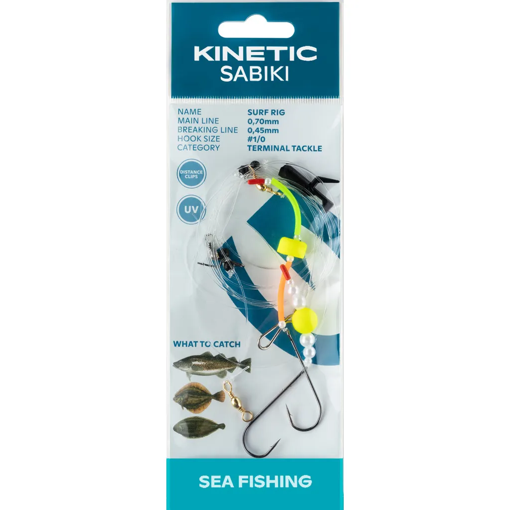 Kinetic Sabiki Surf Vorfächer #1/0 120cm Yellow Pearl