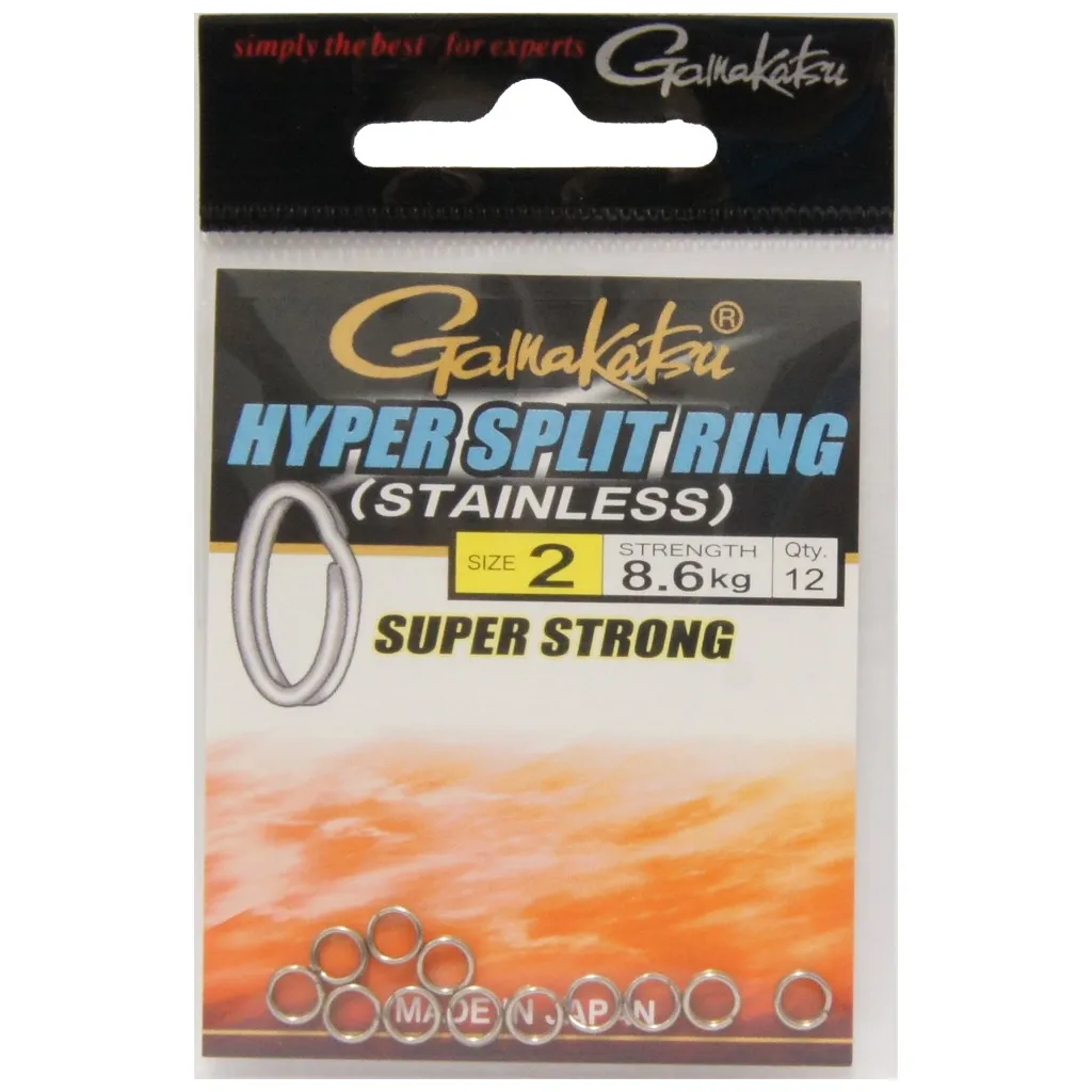 Gamakatsu Hyper Split Ring Black Nickel Sprengringe #2 3.9mm 8.6kg