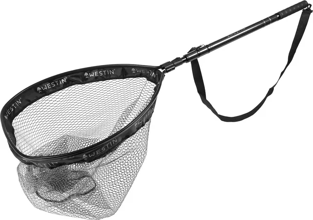 Westin W6 C&R Telescopic Landing Net 50–200cm 38x45cm Knotless Rubber Coated Carbon