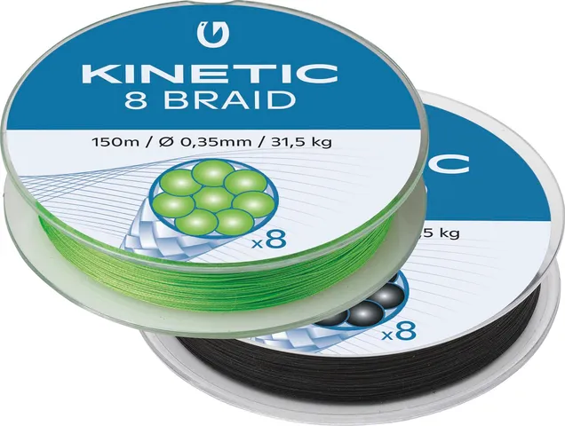 Kinetic 8-Braid 150m Black Geflochtene Schnur 0.14mm 11.5kg 150m