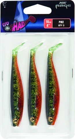 Fox Rage Pro Shad Weicher Köder 10cm 3pc UV Pike