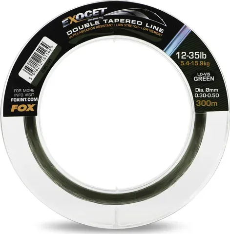 Fox Exocet Pro Double Tapered Line 0.30–0.50mm 300m Low Vis Green