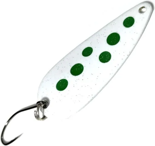 Troutwerk Spoon 4cm 5g White/Green Dots Single Hook