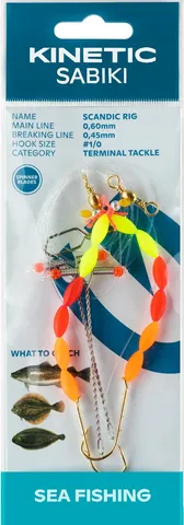 Kinetic Sabiki Scandic Fertigmontage 258 110cm 1pc #1/0 Yellow Red Orange