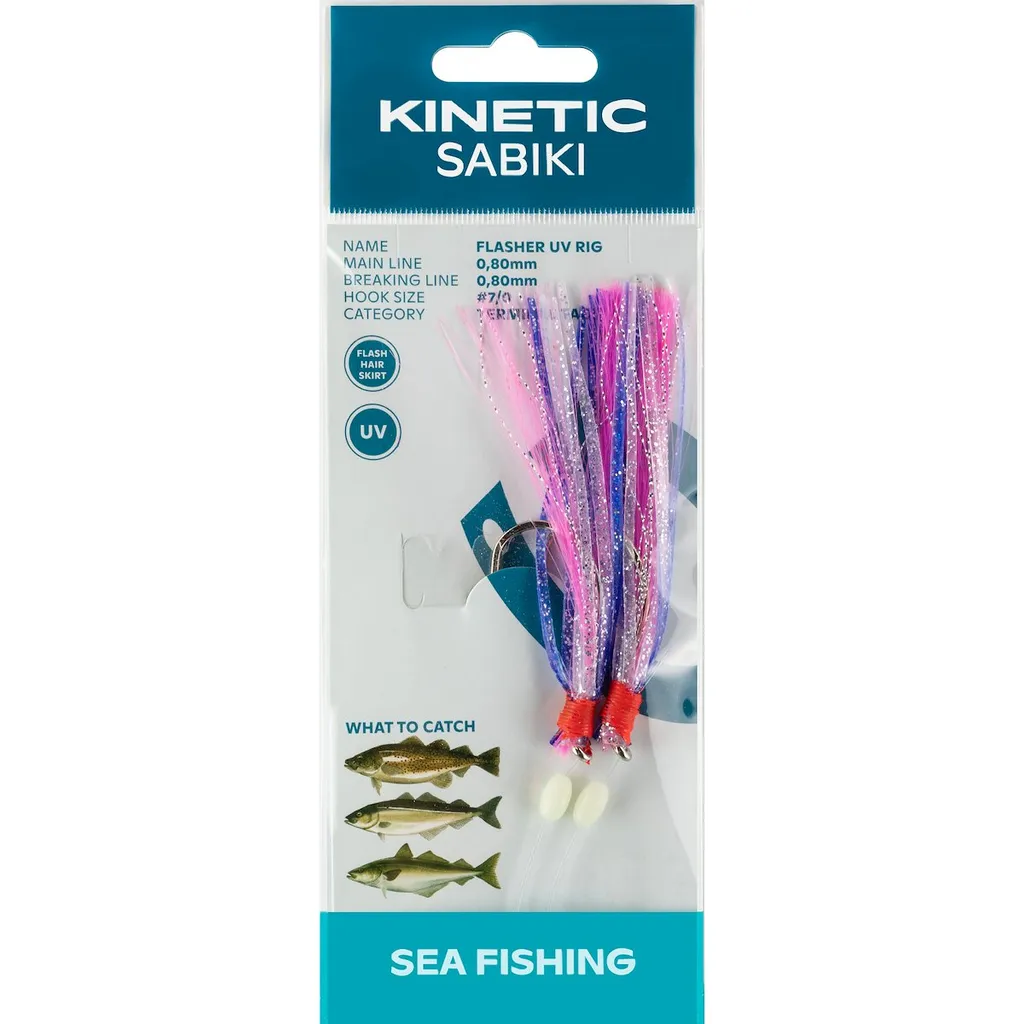 Kinetic Sabiki Flasher UV #7/0 130cm Purple/Pink/Silver